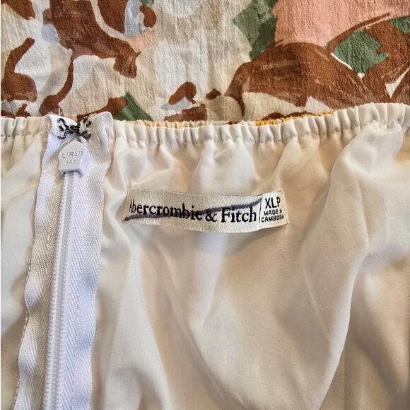 Abercrombie & Fitch Floral Puff Sleeve Mini Dress XL Petite - Picture 3 of 4